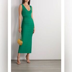 HERVE LEGER Icon bandage maxi dress 46ICO8416126. Cypress NWT